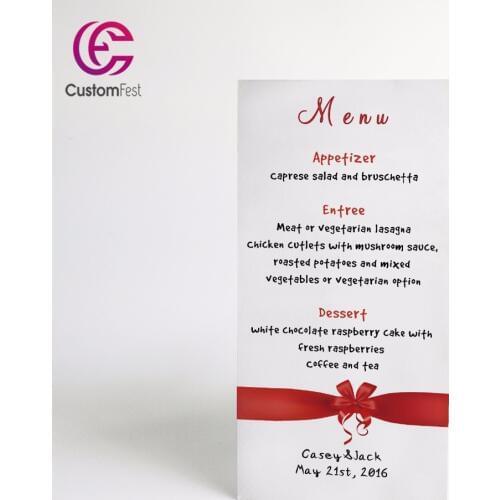 Personalized menu classic tie menu whole set available MU042
