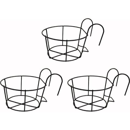 Hanging Plant Rack Planter Pot Holder Flower Stand 3pcs European Metal Garden Supplies Wrought Iron Supporting Flowerpot Shelf