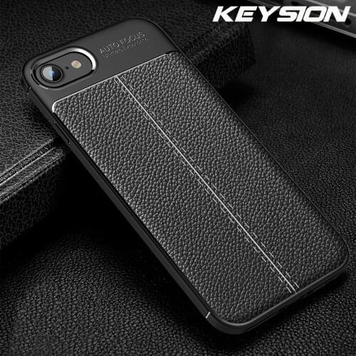 KEYSION Shockproof Case for iPhone SE 2020 New Leather Silicone Phone Cover for iPhone 11 Pro Max XR XS Max 8 7 6 6s Plus 5 SE