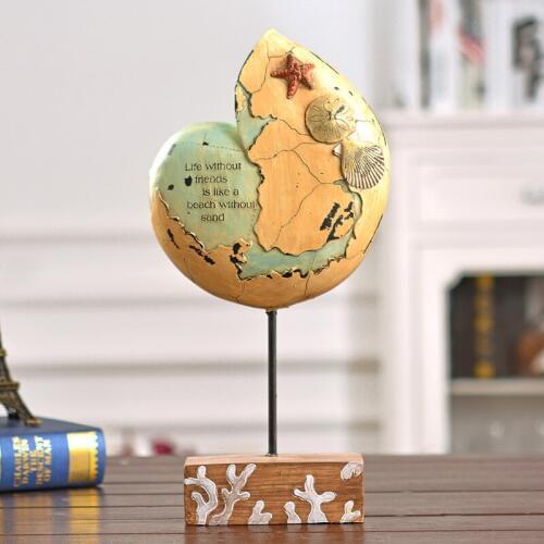 Mediterranean style luxury Home Furnishing decoration Bar Cafe soft decoration crafts hand-painted conch Abstract map