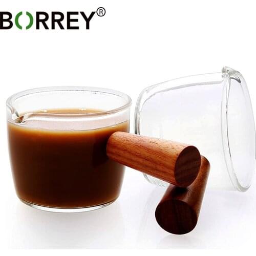 BORREY Glass Cooking Milk Pot Mini Milk Pan With Wooden Handle Coffee Pot Gravy Boat Plate Non-stick Mini Pan Kitchen Accessorie