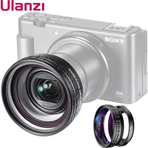 Ulanzi WL-1 ZV1 10X HD Macro Lens 18MM Wide Angle Lens Camera Lens for Sony ZV-1 Camera Accessories Camera Lens