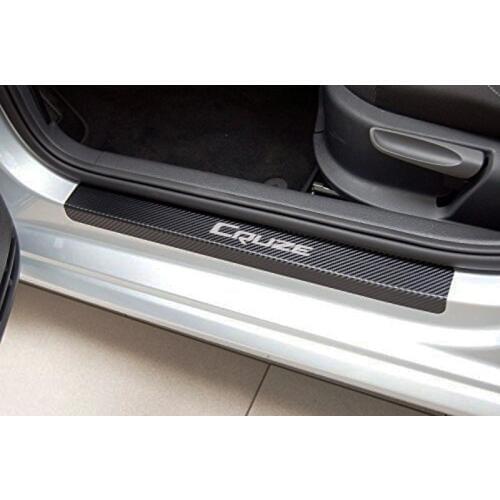 Carbon Fiber Car Door Sill Vinyl Sticker Decoration Anti Scratch None Slip Sill Scuff For CHEVROLET CRUZE 09-14 Car Accessories