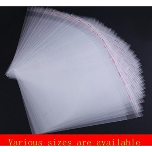 100 Pcs/Lot Many Sizes Resealable OPP Poly Bags Self Adhesive Plastic Bag Self Adhesive Seal Bag Clear Resealable Cellophane