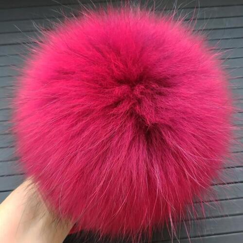 2pcs/lot Hot Pink Pom Pom Ball Real Raccoon Fur Fluffy Accessories For Pendants Purses Scarves Keychains Cruelty 15 Cm