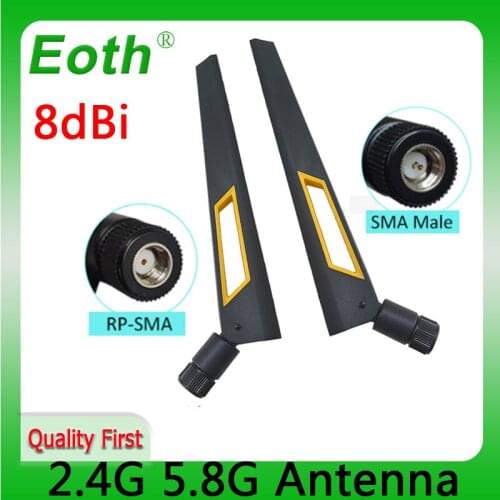 20pcs 2.4GHz 5.8Ghz Antenna real 8dBi RP-SMA SMA MALE Connector Dual Band wifi Antena 2.4G 5.8G SMA female wireless router