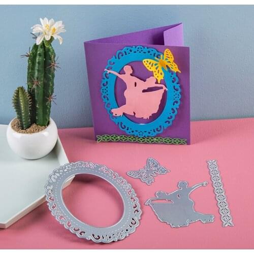 2020 dies Couple Dancing Lace Oval Frame Border metal cutting dies Scrapbooking dies Paper knife mould blade punch stencils dies