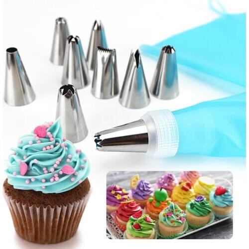 26pcs/16pcs/8pcs Silicone Pastry Bag Tips Kitchen DIY Icing Piping Cream Reusable Pastry Bags Nozzle Set Cake Decorating Tools