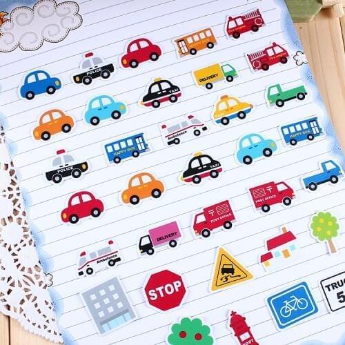 38pcs creative kawaii self-made color cars transportation stickers beautiful stickers /decorative sticker /DIY craft photo album