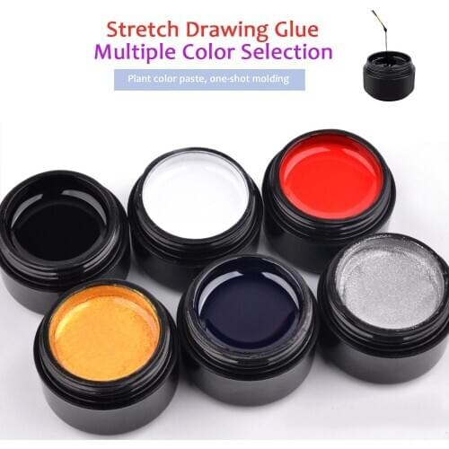 6 color Nail Polish Glue Gel Art Creative Painting Non-toxic Long Lasting Nail Drawing Nail Art Stretch Glue Choos e