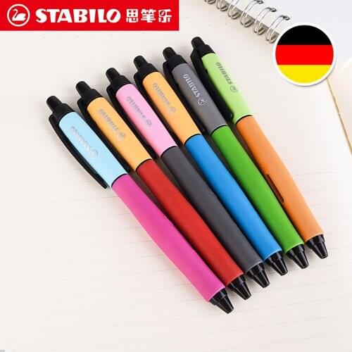 6Pcs German Stabilio 268 Press Gel Pen Color Pen Holder Students Daily Writing Water Pen Office Signature Pen 0.5mm