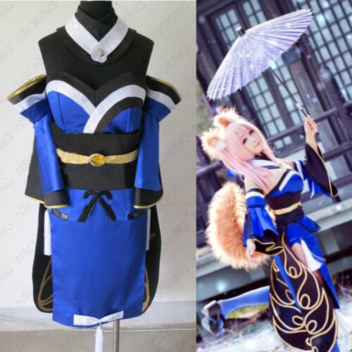 Anime Fate/EXTRA CCC Master Nine-Tailed Fox Cosplay Costume Kimono Version