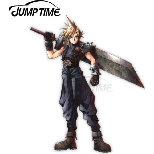 JumpTime 13 x 10.5cm Final Fantasy 7 Cloud Strife Original Car Stickers Scratch-proof Window Personality Bumper Decal Graphics