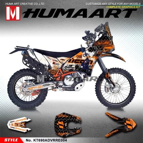 HUMAART Vehicle Wraps Personalised Stickers Deco Enduro Graphics Kit for 690 Adventure Rally Raid EVO2