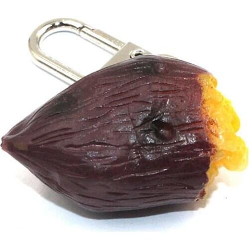 Korean Simulation Roasted Sweet Potato Keychain Key Ring Pendent Bag Decor Gift