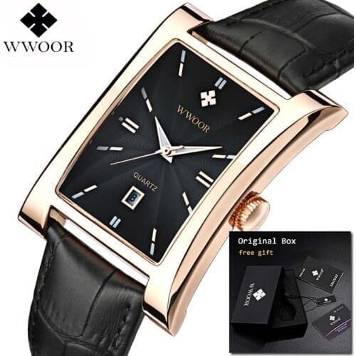 2019 New Fashion Square Men Wristwatch Genuine Leather Luminous Men Wrist Watch Top Brand Luxury Waterproof Male Watch Cock