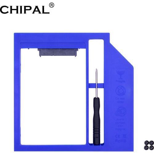 CHIPAL 10pcs Plastic SATA 3.0 2nd HDD Caddy 9.5mm for 2.5" SSD Case Hard Disk Drive Enclosure for Laptop DVD-ROM Optical Bay