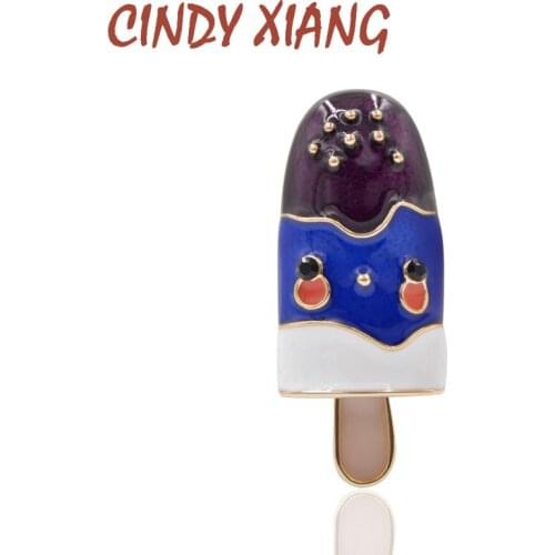 CINDY XIANG New Ice Cream Brooches for Women Cute Small Tiny Fashion Brooch Kids Pin Enamel Jewelry