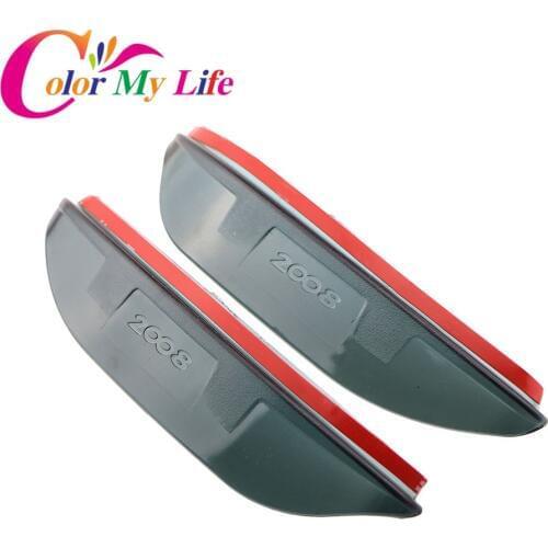 Color My Life Car Rear View Mirror Cover Rearview Mirror Sun Visor Sticker for Peugeot 2008 2014 - 2017 Accessories