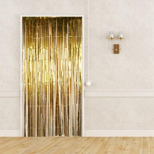Home Textile Modern Shiny Tassel String Door Curtain Flash Line Valance Window Room Divider Home Decoration