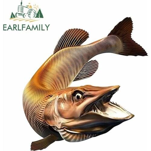 EARLFAMILY 13cm x 11.5cm Polypterus 3D Car Styling Car Stickers Vinyl Graphic Decor Window Bumper Waterproof Car Body Decal