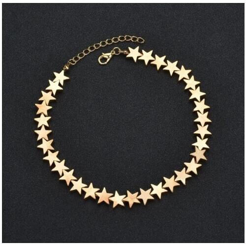 Bohemian star chain stainless steel short necklace simple woman clavicle chain fashion charm jewelry accessories