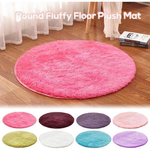 40X40CM Fluffy Round Rug Carpets For Living Room Decor Faux Fur Rugs Kids Room Long Plush Rugs For Bedroom Area Rug Modern Mats