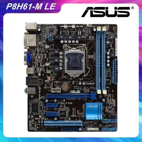 P8H61-M LE For ASUS Intel H61 Socket LGA 1155 Original PC Motherboard DDR3 16GB Used Desktop Motherboard 1155 ATX SATA2 USB2.0