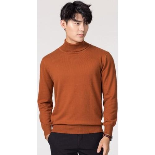 Man Sweaters Cashmere and Wool Knitted Jumpers 11Colors Hot Sale Winter Fashion Turtleneck Pullover Men Woolen Clothes Male Tops