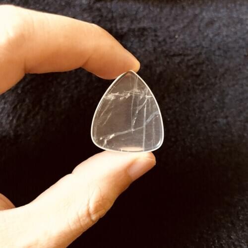 Wholesale 1pcs Natural Clear Quartz Rock Crystal Beads Guitar Pick,Stone Crystal Guitar Pick,"Round Tip"Stone Pendant Bead