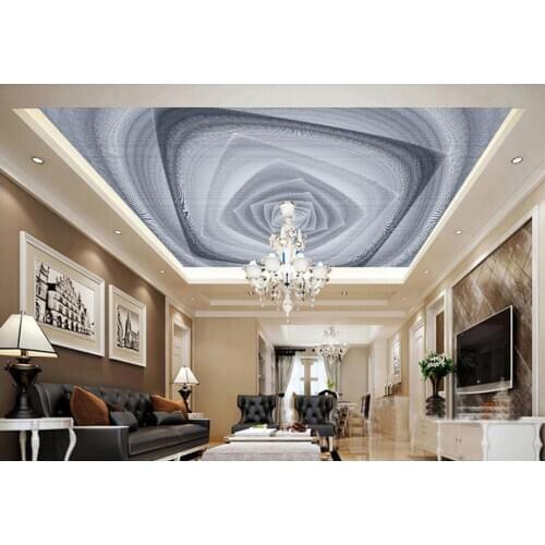 Custom 3d ceiling Black and white geometric art 3d room wallpaper sky wallpaper for ceilings 3d wall murals ceiling wall paper