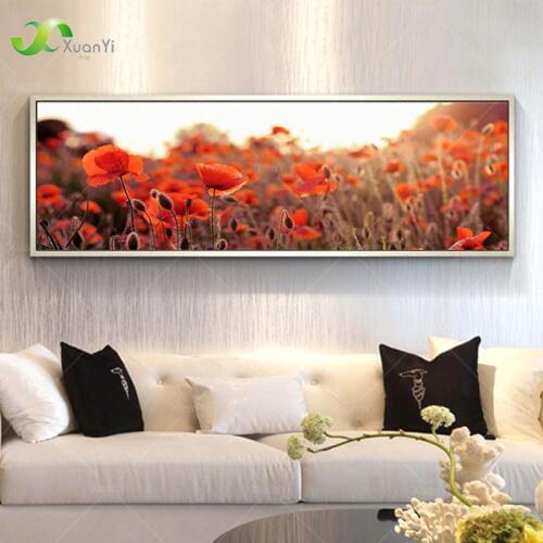Poppy Flower Painting Japan Flower Picture Large Painting For Living Room Wall Picture Cuadros Decoration Canvas Prints Unframed