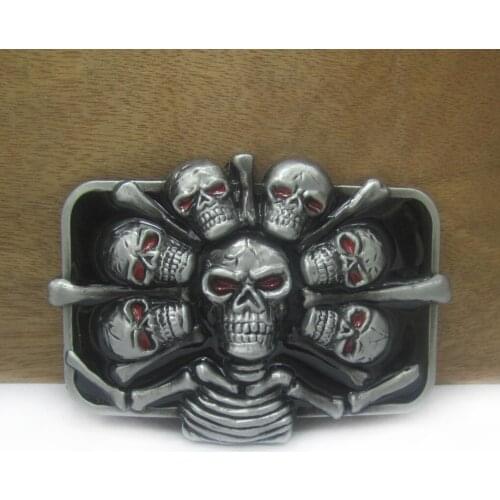 BuckleClub retro zinc alloy SKULL belt buckle western jeans gift belt buckle FP-03602 PEWTER FINISH drop shipping