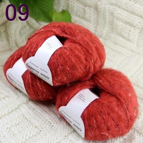 Sale 3SkeinX50gr Luxury Fluffy Soft NEW MOHAIR Shawls Hand Knit Crochet Yarn Orange 825-09-3