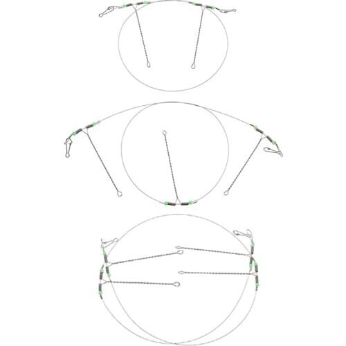 50cm/60cm/80cm Fishing Tackle Accessories Anti-Winding Hooks Balance Bracket Fishing Rigs Wire Leader Rope Line Stainless Steel