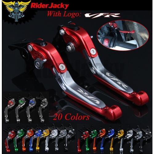 RiderJacky LOGO "VFR" Motorcycle CNC Brake Clutch Levers For Honda VFR750 RJ/RK/RL (RC30) 1988-1992 1991 Extendable Foldable