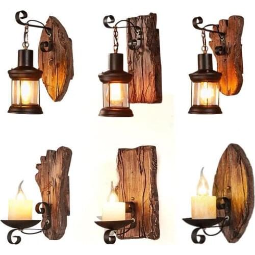 Nordic Retro Industrial Wood wall lamp luces led decoracion dormitorio wall mounted lights wall light Bar Coffee Shop home Hotel