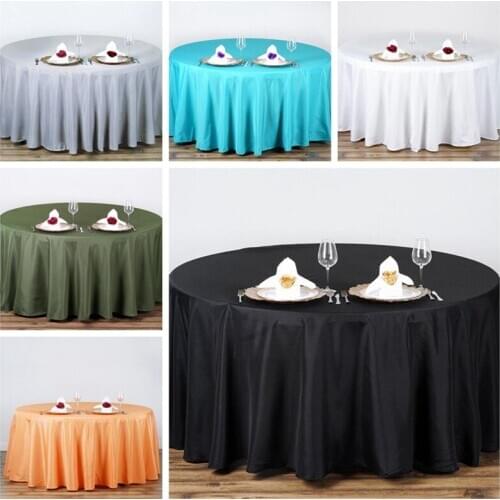 1pcs Seamless Thick Round Tablecloth Wedding White Hotel Table Cloth Table Cover Overlay Mariage Tablecloth Polyester