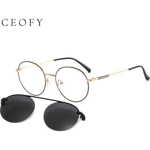 CEOFY Women Clip On Glasses Optical Glasses Polarized Sunglasses Women Magnetism Stylish Classic Eyewear Eyeglasses