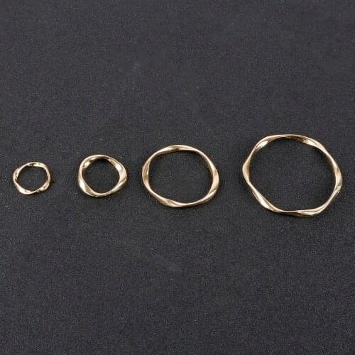 Gold Circle 4Pcs 17 20 32 42mm Jewelry Accessories/DIY Earring/Ring Shape/Connectors Parts/Hand Made/Earring Findings