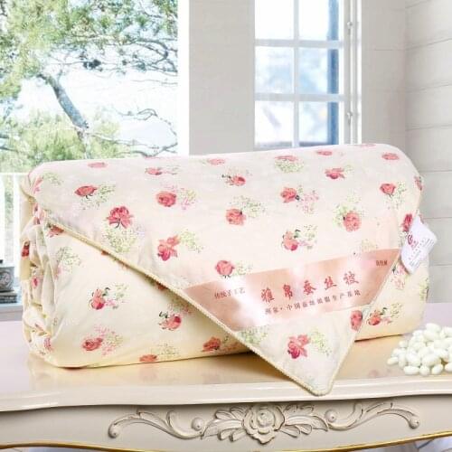 100% 0.5kg / 1kg / 1.5kg / 2kg Silk Quilt / Quilt For Summer And Winter Bedding Handmade White/pink/gray/green/orange Color Pure