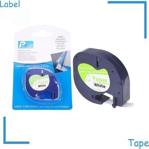 10PK Compatible For DYMO LetraTag LT 91200 S0721510 10697 White Paper Label Tape Cartrige 12mmx4m