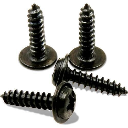 150PCS-M2.6*5/6/8/10/12 Black Pan Tip / Round with Pad Self-tapping Screw / with Self-tapping Screws