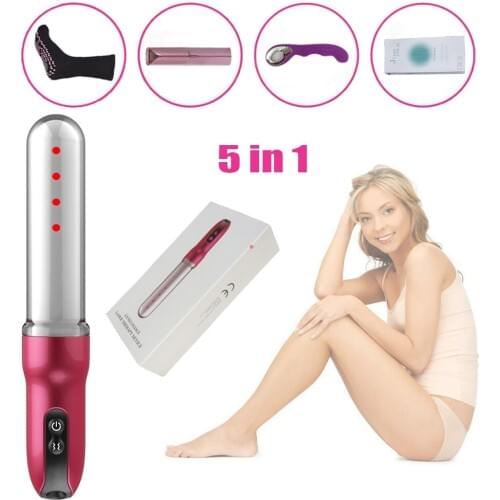 LASTEK 5 in 1 Women Home Health Massage Kit AV Stick Gynecological Disease Vaginal Tightening LLLT Cold Laser Treatment Device