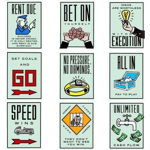 Alec Monopolies Of Board Game Card Artwork Wall Art Canvas Painting Poster And Print Pictures For Living Room Home Decor
