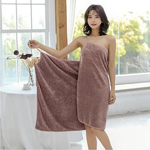 Wearable Microfiber Bathrobe Woman Shower Female Soft Bath Towel for Adults for Home Textiles Bath and Sauna Towels Bathroom