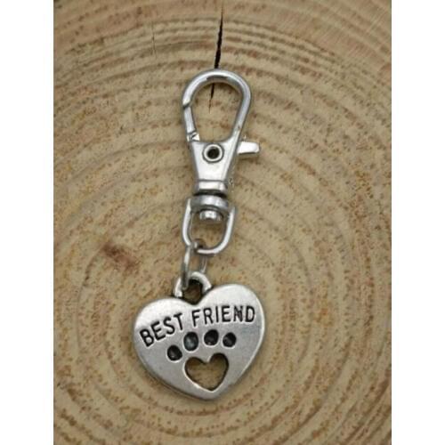 Best Friend Dog Paw Print- Keychain-Fashion jewelry Tibetan silver charm key chain ring Keychain Gifts Fit Key Chain Z69