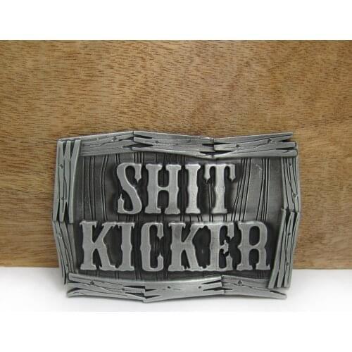 BuckleClub wholesale zinc alloy western cowboy belt buckle jeans gift belt buckle FP-02997 pewter finish 4cm width loop