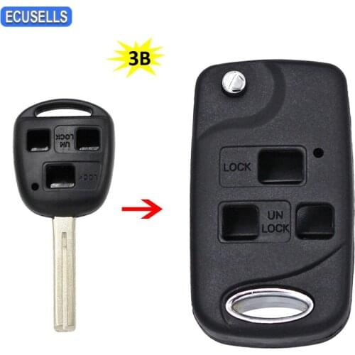 3 Button Folding Remote Car Key Shell Case For Lexus IS300 LS400 LS430 RX300 SC430 SC300 RX350 ES300 ES330 GS300 GS430 GX470