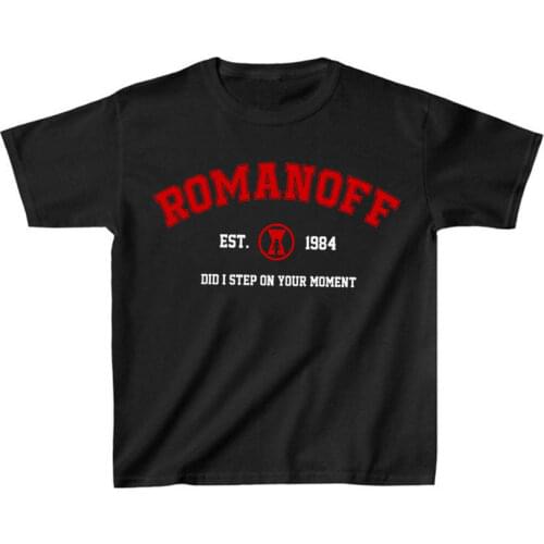 Black Widow 2021 T-Shirt Romanoff 1984 Shirt Natasha Romanoff Shirts Superhero Tees Kids Clothes Crewneck Children Tshirts Tops